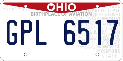 OH license plate GPL6517