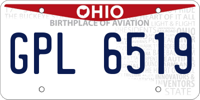 OH license plate GPL6519