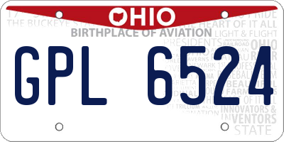 OH license plate GPL6524