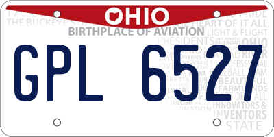 OH license plate GPL6527