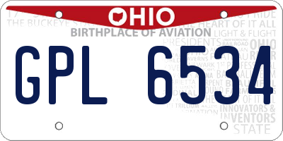 OH license plate GPL6534