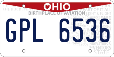 OH license plate GPL6536
