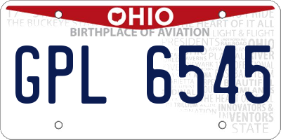 OH license plate GPL6545