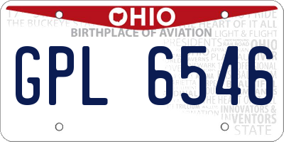 OH license plate GPL6546