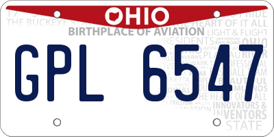 OH license plate GPL6547