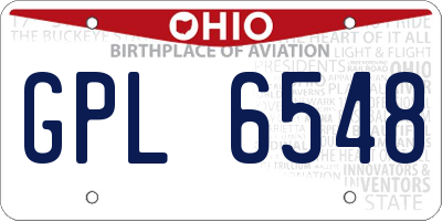 OH license plate GPL6548