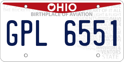 OH license plate GPL6551