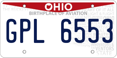 OH license plate GPL6553