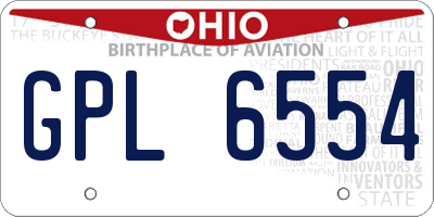 OH license plate GPL6554