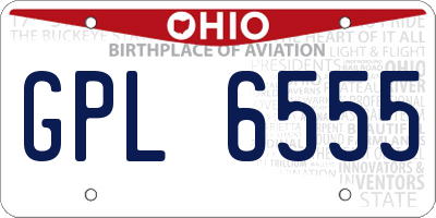OH license plate GPL6555