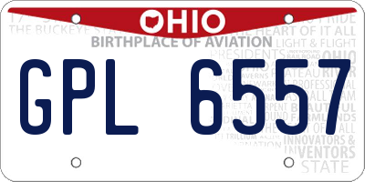 OH license plate GPL6557