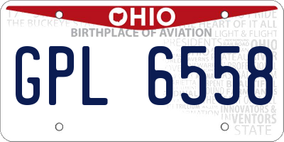 OH license plate GPL6558