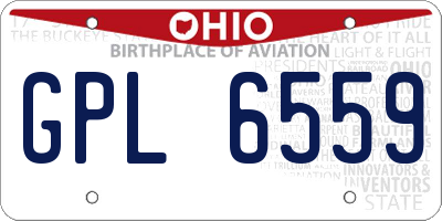 OH license plate GPL6559