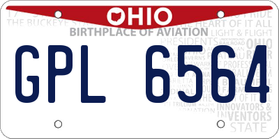 OH license plate GPL6564