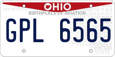 OH license plate GPL6565