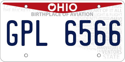 OH license plate GPL6566