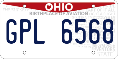 OH license plate GPL6568