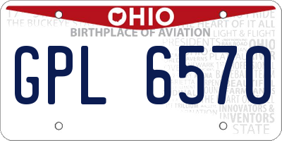 OH license plate GPL6570