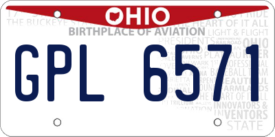 OH license plate GPL6571