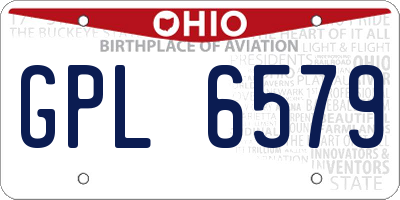 OH license plate GPL6579