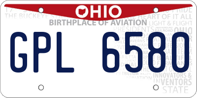 OH license plate GPL6580
