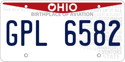 OH license plate GPL6582