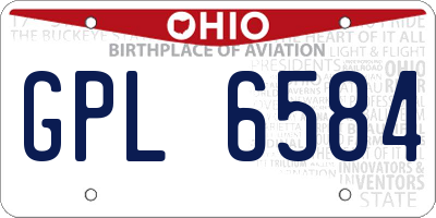 OH license plate GPL6584