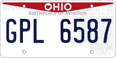 OH license plate GPL6587