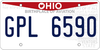 OH license plate GPL6590