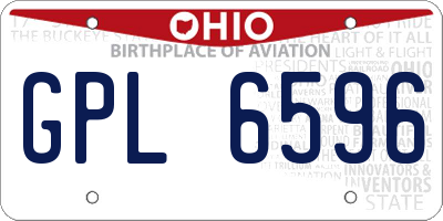 OH license plate GPL6596