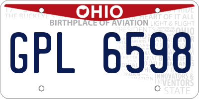 OH license plate GPL6598