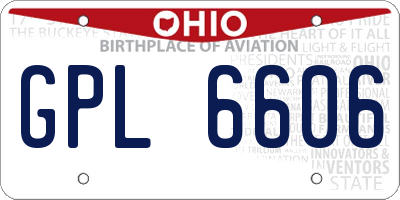 OH license plate GPL6606