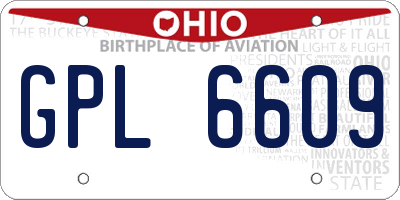 OH license plate GPL6609