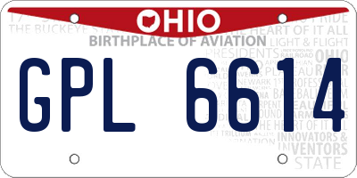 OH license plate GPL6614
