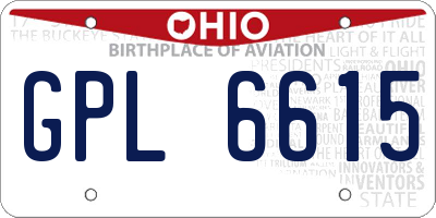 OH license plate GPL6615