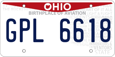 OH license plate GPL6618