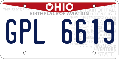 OH license plate GPL6619