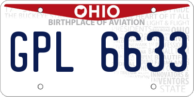 OH license plate GPL6633
