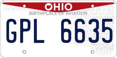 OH license plate GPL6635