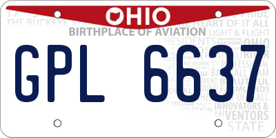 OH license plate GPL6637