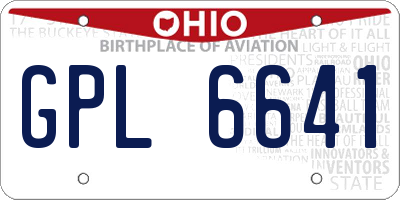 OH license plate GPL6641