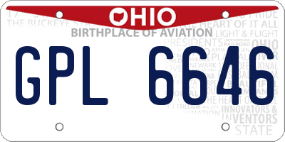 OH license plate GPL6646