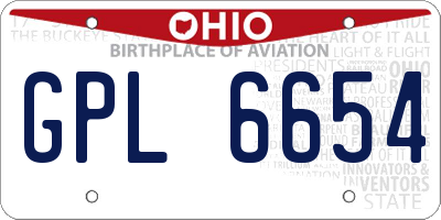 OH license plate GPL6654