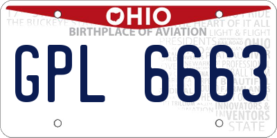 OH license plate GPL6663