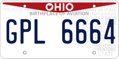 OH license plate GPL6664