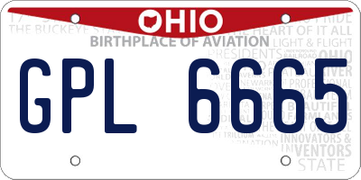 OH license plate GPL6665