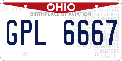 OH license plate GPL6667