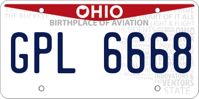 OH license plate GPL6668