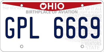OH license plate GPL6669