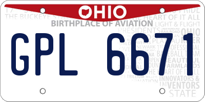 OH license plate GPL6671